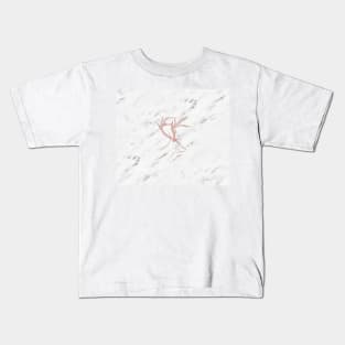 Rose gold deer - soft white marble Kids T-Shirt